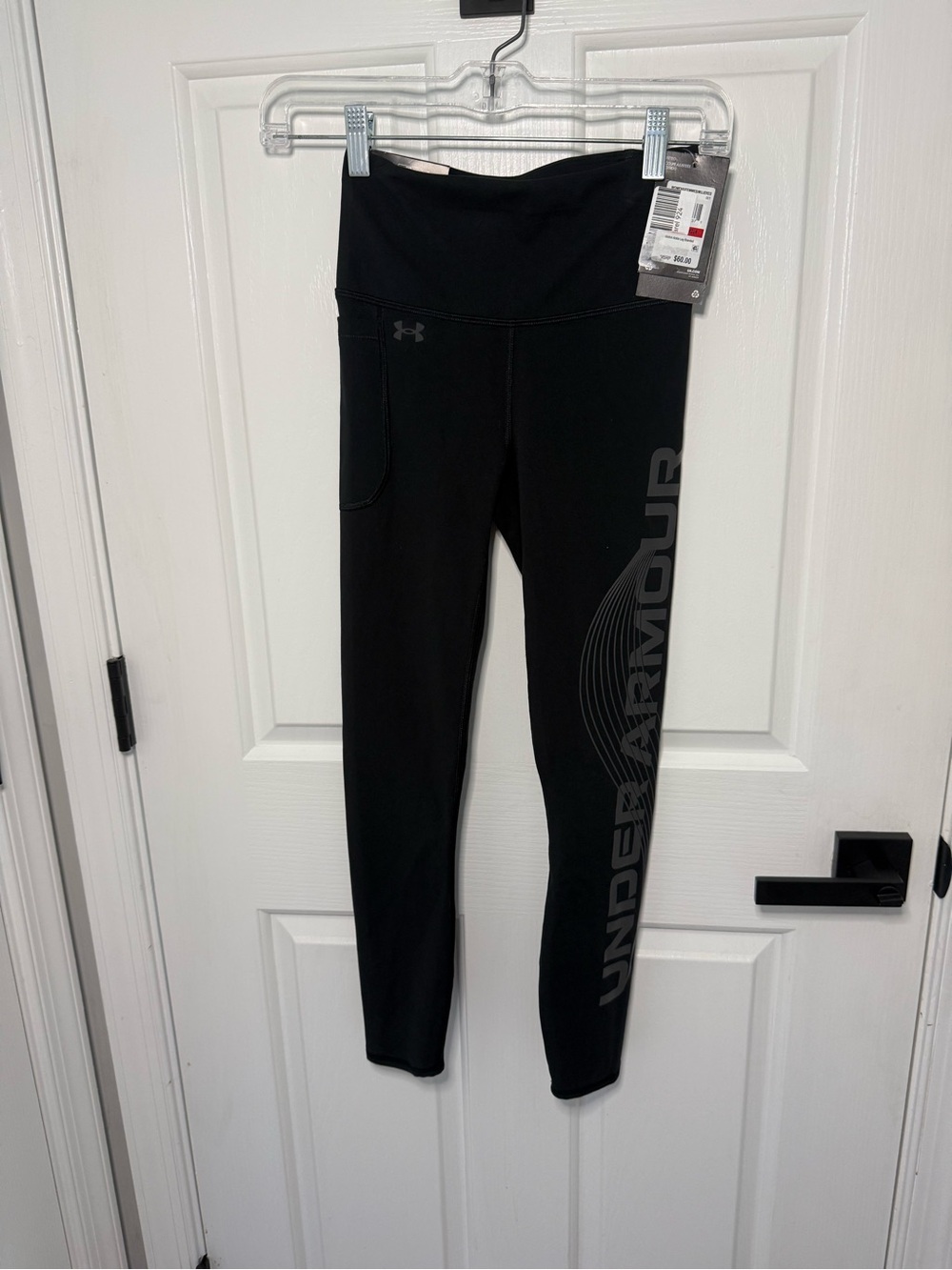 Under Armour Black Logo-Print High-Rise Leggings